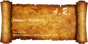 Ammer Róbert névjegykártya
